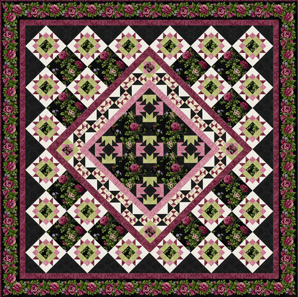 Harlow Garden Song Quilt Top Kit BLACK